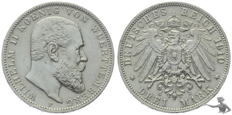 Württemberg 3 Mark 1910